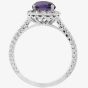 9ct White Gold Brilliant-Cut Amethyst and Diamond Cluster Ring DAR1444W
