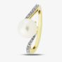 9ct Cultured Pearl and Diamond Twist Ring DPR11 