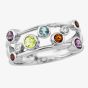9ct White Gold Multi-stone Bubble Ring DR360W