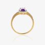 9ct Gold Cushion-cut Amethyst and Diamond Cluster Ring GR281M