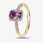 9ct Gold Cushion-cut Amethyst and Diamond Cluster Ring GR281M