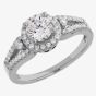 Arctic Circle Diamonds 18ct White Gold 1.01ct Round Brilliant Diamond Cluster Ring UKR11008/100