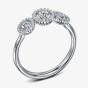 Geoghegan Cannele Trois Platinum & 0.87ct Diamond Three Halo Cluster Ring CAN104/P
