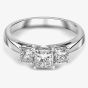 Platinum Princess Cut Diamond Trilogy Ring 16D5K-P002