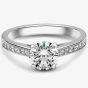 Platinum 0.73ct Brilliant Cut Diamond Shoulder Set Solitaire Ring 01A3H-P