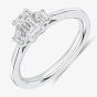 Platinum 0.81ct Certificated Emerald Cut Diamond Three Stone Ring TRL32419 SMT M