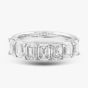Platinum 3.49ct Emerald Cut Diamond Half Eternity Ring R27605PT95DD002 PLT