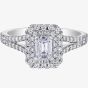 Platinum 1.04ct Emerald-Cut Diamond Cluster Ring 31066WG/100-18