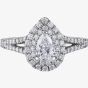 Platinum 1.10ct Pear Diamond Cluster Ring 31068WG/105-18