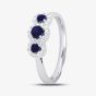Platinum 0.20ct Sapphire & Brilliant Cut 0.20ct Diamond Triple Cluster Ring 10334/PL/DQ10S