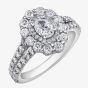 Platinum 1.50ct Multi-Cut Diamond Cluster Split Shoulders Ring 30696WG/150-18
