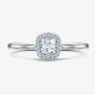 Geoghegan Platinum & Cushion Cut Diamond 0.40ct Cluster Ring CAC1/P (L 1/2)