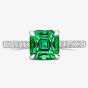 Tivon Platinum Radiant-Cut Green Tourmaline and Diamond Shoulders Ring RWP-1689-GT M1/2