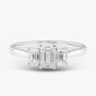 Platinum 1.02ct Emerald Cut Diamond Three Stone Ring RN5877 PLT