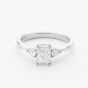Platinum Certified 0.96ct Multi Cut Diamond Three Stone Ring RN11731