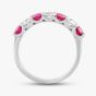 Platinum Brilliant Cut Ruby & Diamond Half Eternity Ring 32702G6 M