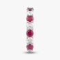 Platinum Brilliant Cut Ruby & Diamond Half Eternity Ring 32702G6 M