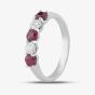 Platinum Brilliant Cut Ruby & Diamond Five Stone Ring 32706