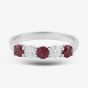 Platinum Brilliant Cut Ruby & Diamond Five Stone Ring 32706