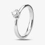 Platinum Four Claw Twist Diamond Solitaire Ring RI-1153 (.25CT PLUS)- H/SI1-0.27ct