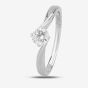 1888 Collection Platinum 0.40ct Certificated Brilliant Cut Diamond Twist Solitaire Ring RI-1027(.40CT PLUS)