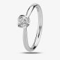 Platinum Flower Mount Solitaire Diamond Ring RI-1202 (.33CT PLUS)