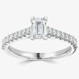 1888 Collection Platinum 0.90ct Certificated Emerald Cut Diamond Shoulder Set Solitaire Ring RI-2209A(6X4)(.60CT PLUS