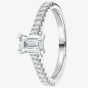 1888 Collection Platinum 1.10ct Certificated Emerald Cut Diamond Shoulder Set Solitaire Ring RI-2209A(7X5)(.90CT PLUS