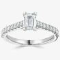 1888 Collection Platinum 1.10ct Certificated Emerald Cut Diamond Shoulder Set Solitaire Ring RI-2209A(7X5)(.90CT PLUS
