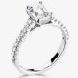 1888 Collection Platinum 1.10ct Certificated Emerald Cut Diamond Shoulder Set Solitaire Ring RI-2209A(7X5)(.90CT PLUS