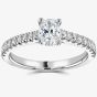 1888 Collection Platinum 0.90ct Certificated Oval Cut Diamond Shoulder Set Solitaire Ring RI-2250(7X5)(.70CT PLUS)