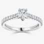 1888 Collection Platinum 0.80ct Certificated Pear Cut Diamond Shoulder Set Solitaire Ring RI-2252(7X5)(.50CT PLUS)