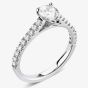 1888 Collection Platinum 0.80ct Certificated Pear Cut Diamond Shoulder Set Solitaire Ring RI-2252(7X5)(.50CT PLUS)