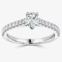1888 Collection Platinum Pear Cut 0.50ct Diamond Solitaire Shoulder Set Ring RI-2252