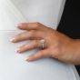 1888 Collection Platinum 0.40ct Certificated Pear Cut Diamond Shoulder Set Halo Ring DSC42(5X3)