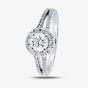 1888 Collection Platinum 1.20ct Certificated Brilliant Cut Diamond Split Shoulders Cluster Ring DSC64(5.5)0.70CT PLUS