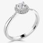 1888 Collection Platinum 0.33ct Certificated Round Cut Diamond Shoulder Set Halo Ring RC1004(.30CT PLUS)