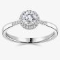 1888 Collection Platinum 0.33ct Certificated Round Cut Diamond Shoulder Set Halo Ring RC1004(.30CT PLUS)