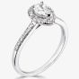 1888 Collection Platinum 0.25ct Certificated Pear Cut Diamond Shoulder Set Halo Ring RC2020(5X3)(.25CT PLUS)