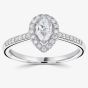 1888 Collection Platinum 0.25ct Certificated Pear Cut Diamond Shoulder Set Halo Ring RC2020(5X3)(.25CT PLUS)