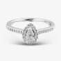 1888 Collection Platinum 0.39ct Certificated Pear Cut Diamond Shoulder Set Cluster Ring RC2020B(5X3)(.33CT PLUS)