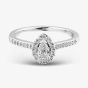 1888 Collection Platinum 0.50ct Certificated Pear Cut Diamond Shoulder Set Halo Ring RC2020B(6X4)(.50CT PLUS)
