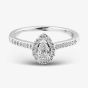 1888 Collection Platinum 0.60ct Certificated Pear Cut Diamond Shoulder Set Halo Ring RC2020B(6X4)(.60CT PLUS)
