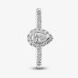 1888 Collection Platinum 0.60ct Certificated Pear Cut Diamond Shoulder Set Halo Ring RC2020B(6X4)(.60CT PLUS)