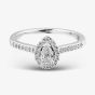 1888 Collection Platinum 0.70ct Certificated Pear Cut Diamond Shoulder Set Halo Ring RC2020B(6X4)(.70CT PLUS)