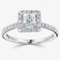 1888 Collection Platinum 0.80ct Certificated Princess Cut Diamond Shoulder Set Halo Ring RC2022(4.0)