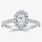 1888 Collection Platinum 0.70ct Certificated Oval Cut Diamond Shoulder Set Halo Ring RC2028(6X4)