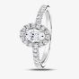 1888 Collection Platinum 1.10ct Certificated Oval Cut Diamond Shoulder Set Halo Ring RC2028(7X5)