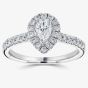 1888 Collection Platinum 1.20ct Certificated Pear Cut Diamond Shoulder Set Halo Ring RC2031(7X5)