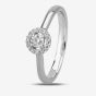 1888 Collection Platinum Brilliant Cut 0.15ct Diamond Floating Halo Ring DSR21
